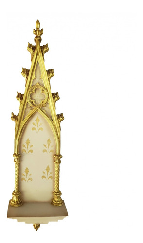 Imagem 1 de 6 de Peanha Oratório Gótico 45cm Dourado