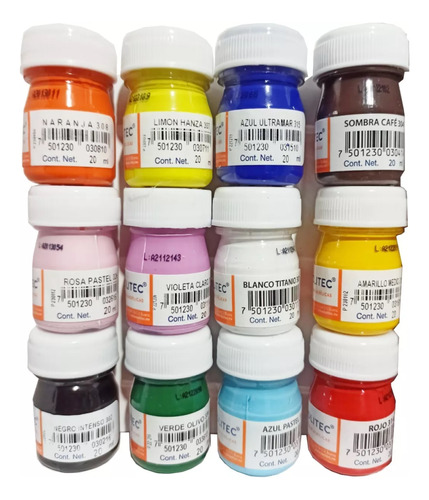 Pintura Escolar Politec 20ml Colores Surtidos Caja 60 Piezas
