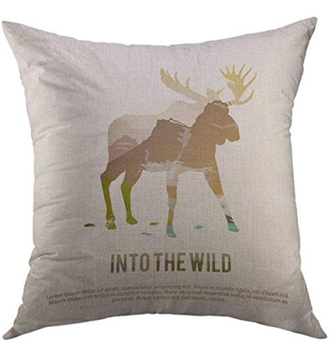 Mugod Throw Pillow Cover White Nature Wild Animals Of Canada