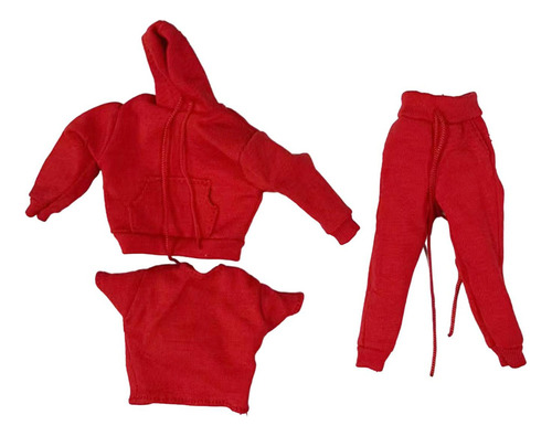 Nuevo Muñeca Escala 1/12, Ropa For Jugar En Casa, Roja