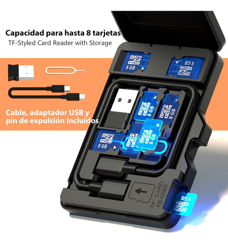 Lector De Tarjetas De Memoria Sd Tf Adaptador Usb C Otg