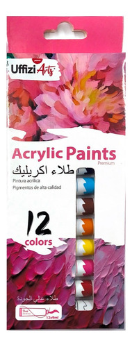 Uffiziarts Estuche Pintura Acrilico Tubo 12 Colores 9 Ml