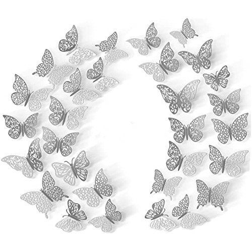 Decoración De Pared De Mariposa 3d-72 Pcs 3 Tamaños 6 6whzh