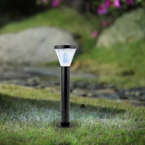 Pack X 2 Farol Con Panel Solar Reflector Estaca Tierra Led Luz calida Apto Exterior Intemperie Ip44 50cm
