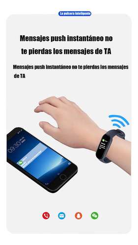 Pulsera Inteligente Deportiva M5 Fitness Negro Milanese Azul Oscuro Negro