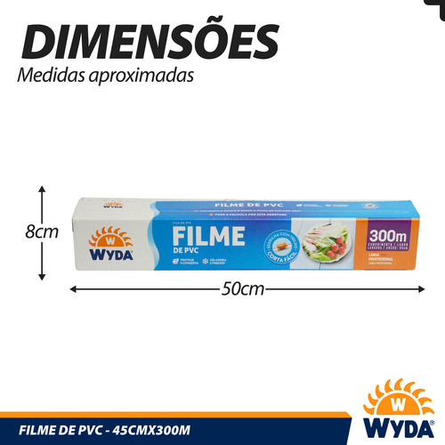 Papel Filme Pvc Preserva Qualidade Dos Alimentos Rolo C/300m