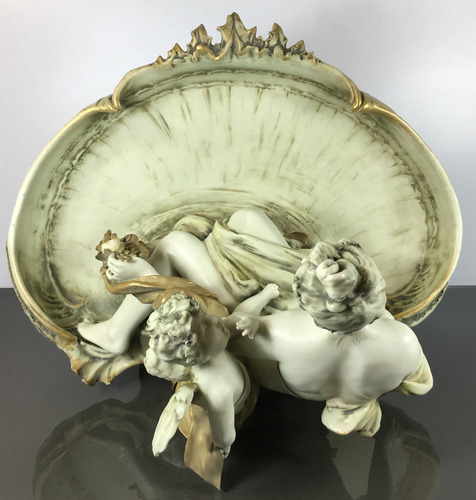 Antiguo Centro De Mesa Art Nouveau Porcelana Amphora Austria (Usado)