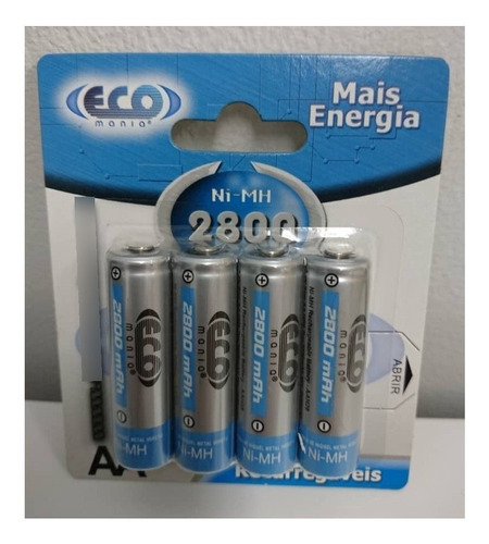 Pilas Baterias Recargables Doble Aa 2800 Mah 4 Unidades 