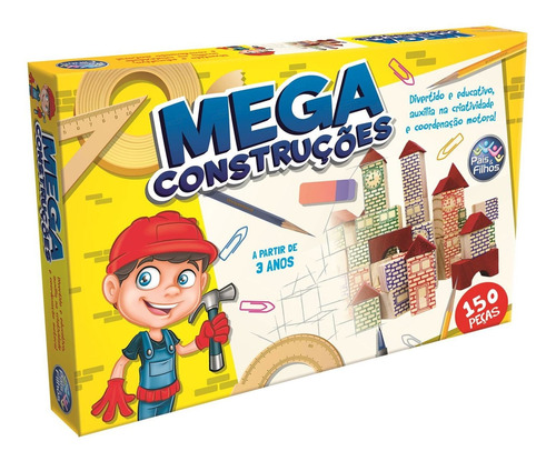 Jogo Mega Construções Madeira 150 Peças 7359 - Pais & Filhos