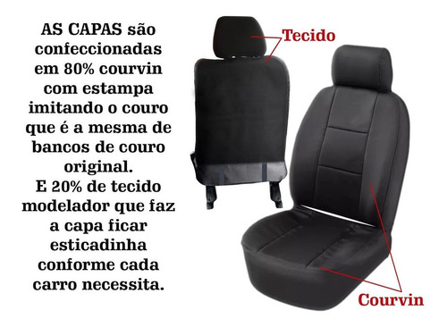 Imagem 4 de 4 de Capa De Bancos Couro P/ Fiat Uno Mille 87 88 89 90 91 92