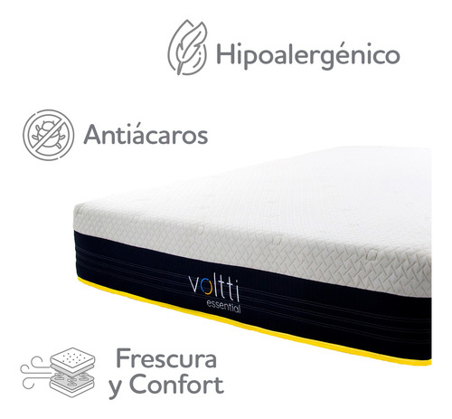 Colchón Individual Voltti Hibrido No Transfiere Movimiento
