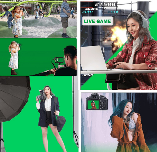 Tecido Fundo Infinito Chroma Key Algodão Verde 1.8x2.8m Estú Cor Verde-escuro Desenho impresso Liso