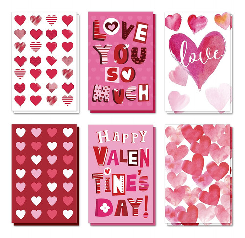 Tarjetas De Día De San Valentín De Whaline 24 Pack Con Sobre