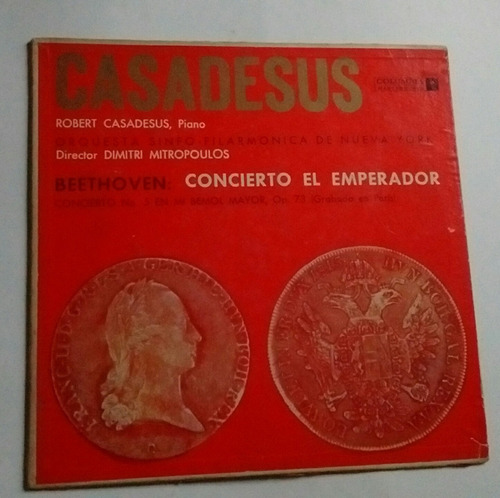 Beethoven Concierto N 5 Emperador / Casadesus Vinilo Lp
