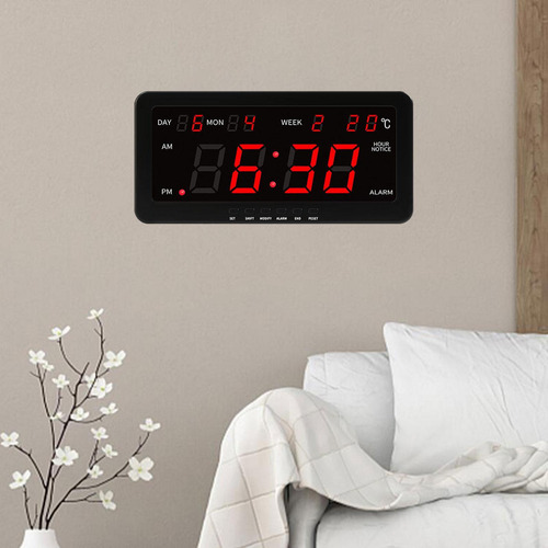 Reloj De Reloj De Pared Digital Reloj Multifuncional Rojo