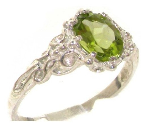 925 Auténtica Real Del Peridot Anillo De Aniversario Para Mu