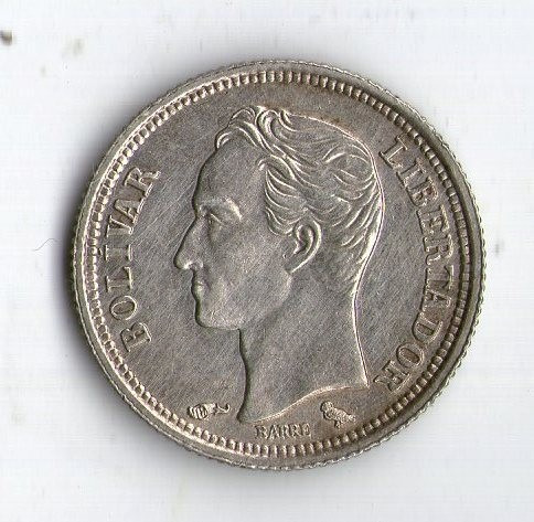 Venezuela Moneda De Plata 25 Centimos 1960 - Argentvs