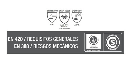 Guante De Acrilo Nitrilo Ombú Flocado Algodón Certif Iram