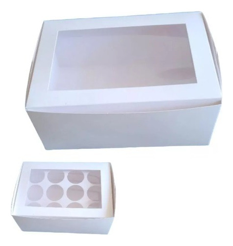 Pack 10 Cajas Para 12 Minicupcakes Con Visor/ventana Y Separ
