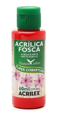 Pintura Acrílica Mate Acrilex 60ml Rojo Fuego - Mosca