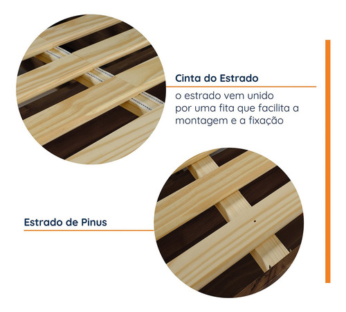 Cama King Multifuncional Madeira Maciça Irara Cabecasa Wt
