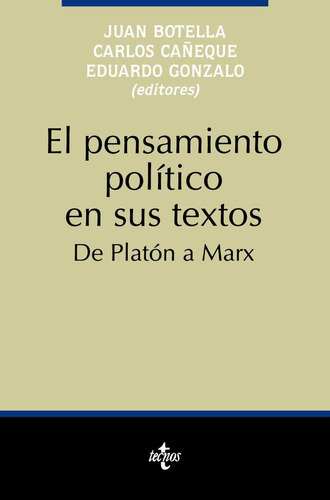El Pensamiento Polãâtico En Sus Textos, De Botella Corral, Joan. Editorial Tecnos, Tapa Blanda En Español