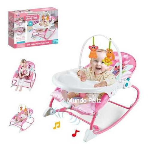 Mecedora Vibradora Musical Con Bandeja De Comer Para Bebes 