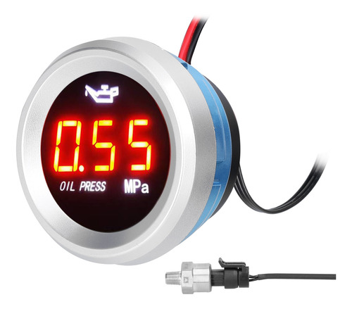 Medidor De Pressão De Óleo Oil 52mm Car 9-35v Led Display Di