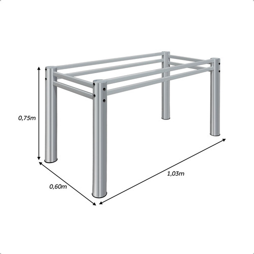 Base Para Mesa De Jantar Pedra Granito Vidro Madeira 120x75 Cor Preto