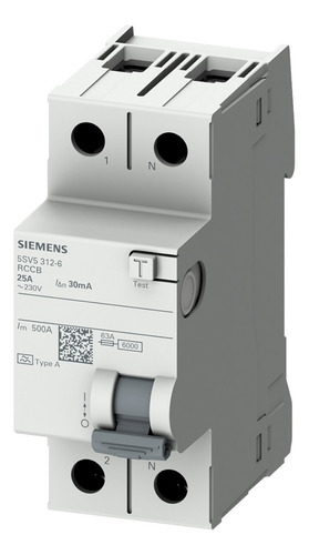 Disyuntor Diferencial Bipolar 2x25 A Siemens 2 X 25 30ma