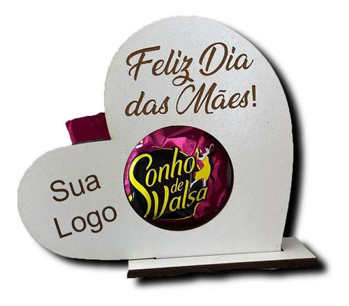 40x Porta-bombom Mdf Dia Das Mães Com Sua Logo P/ Brinde