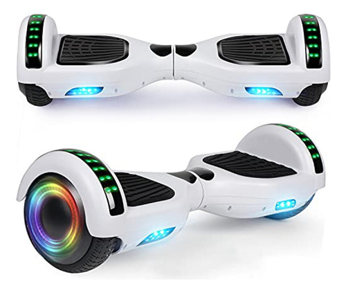 Patinete Eléctrico Lieagle Hoverboard 6.5\ De Dos Ruedas, Autoequilibrado, Con Luces Led, Linternas Y Ruedas (blanco)