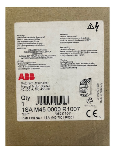 Guardamotor 3 X 40/50a 1sam450000r1007 Abb Frecuencia 50