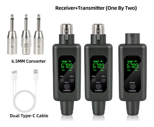 Kit De Inalámbrico De Micrófono De 1 Por 2 Negro