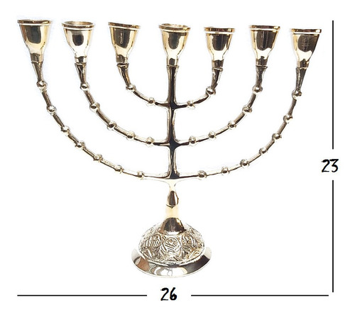 Candelabro Menora De 7 Velas En Bronce Quemado