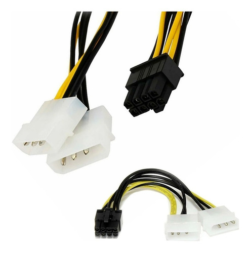Imagem 3 de 3 de Cabo Adaptador Conversor 2x Molex P/ 8 Pinos Vga Pci-e