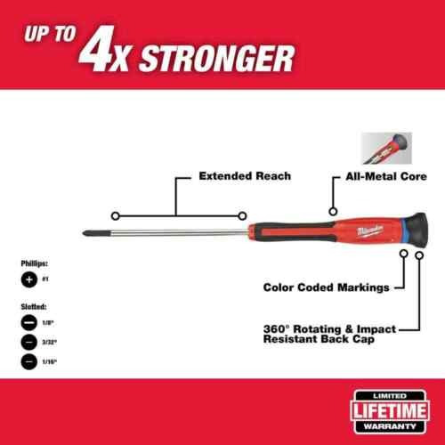 Set 4 Atornilladores Precision Milwaukee 48-22-2604