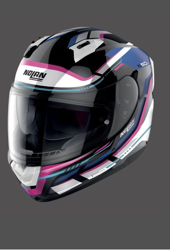 Casco Nolan N60-6 Lancer 65 Ngo/azul/rosa Color Negro/Azul/Rosa Tamaño del casco S