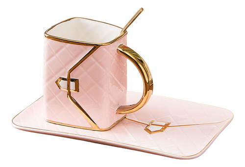 Set De Taza Y Platillo De Café Rosa De 310 Ml