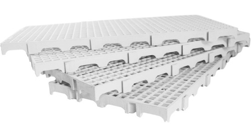 10 Pisos 2,5x25x50 Estrado Deck Plastico - Pallet Branco 