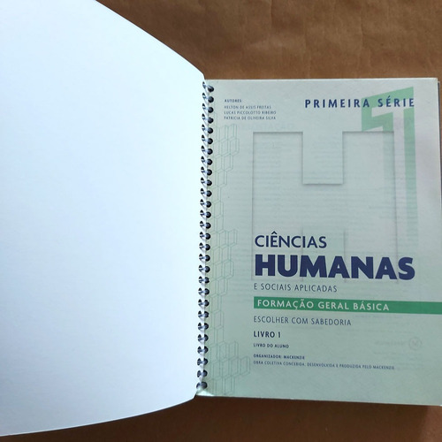 Livro Ciências Humanas E Sociais Aplicadas Primeira Série Formação Geral Básica Livro 1 Ensino Médio Geografia História 3a Ed. 2023 Mackenzie (Usado)