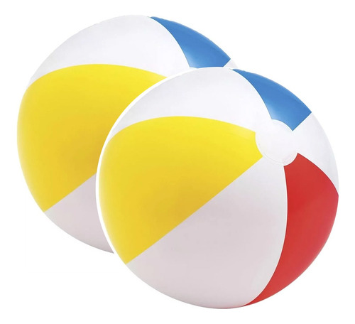 2x Balón Inflable De 51 Cm Playa Piscina Intex 59020