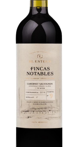 Vino El Esteco Finca Notables Cabernet Sauvignon 750ml.