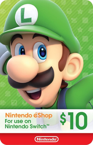 Tarjeta Nintendo Eshop 10 Usd - Solo Cuenta Eeuu 