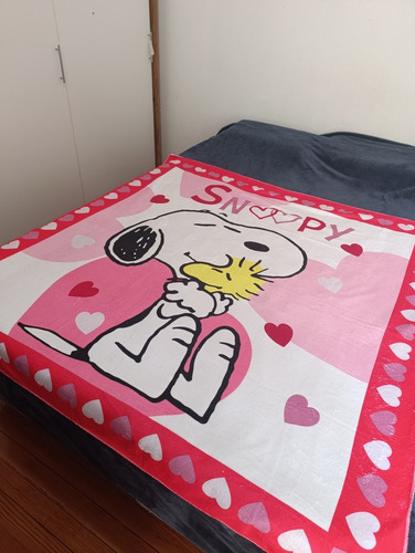 Colcha Manta Polar Soft Animada 1,50 X 1,60 Rojo Snoopy