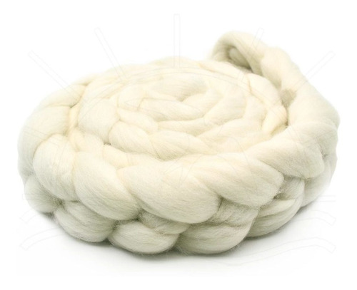 Lã Merino Para Feltragem Branca Natural - 200g Cor Branco