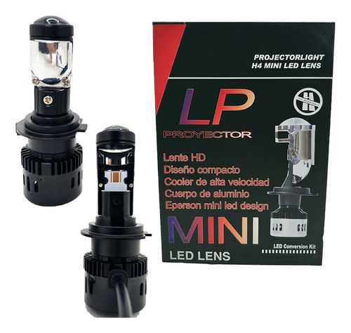 Proyector Cree Led Lupa H4 H7 13000 Lum Cooler Con Capuchon