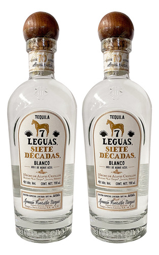 Duo Tequila Siete Leguas Edición Siete Décadas Blanco 700 Ml