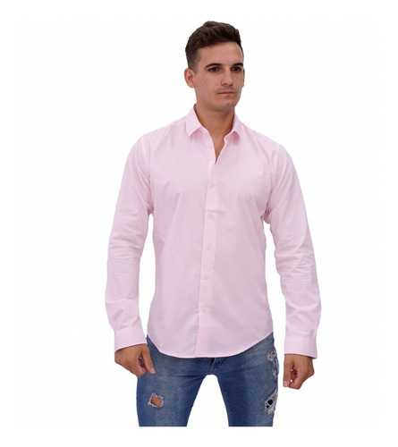 Camisa De Vestir Lisa Para Hombre Royal Slim Inc