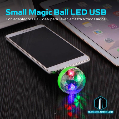 Imagen 5 de 5 de Media Esfera Led Small Magic Ball 4w Audioritmica Otg Usb Dj